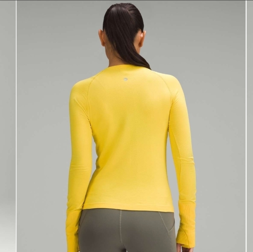 Lululemon Swiftly Tech Long-Sleeve Shirt 2.0 *Race LengthUtility Yellow / Sz 8 - Picture 3 of 8
